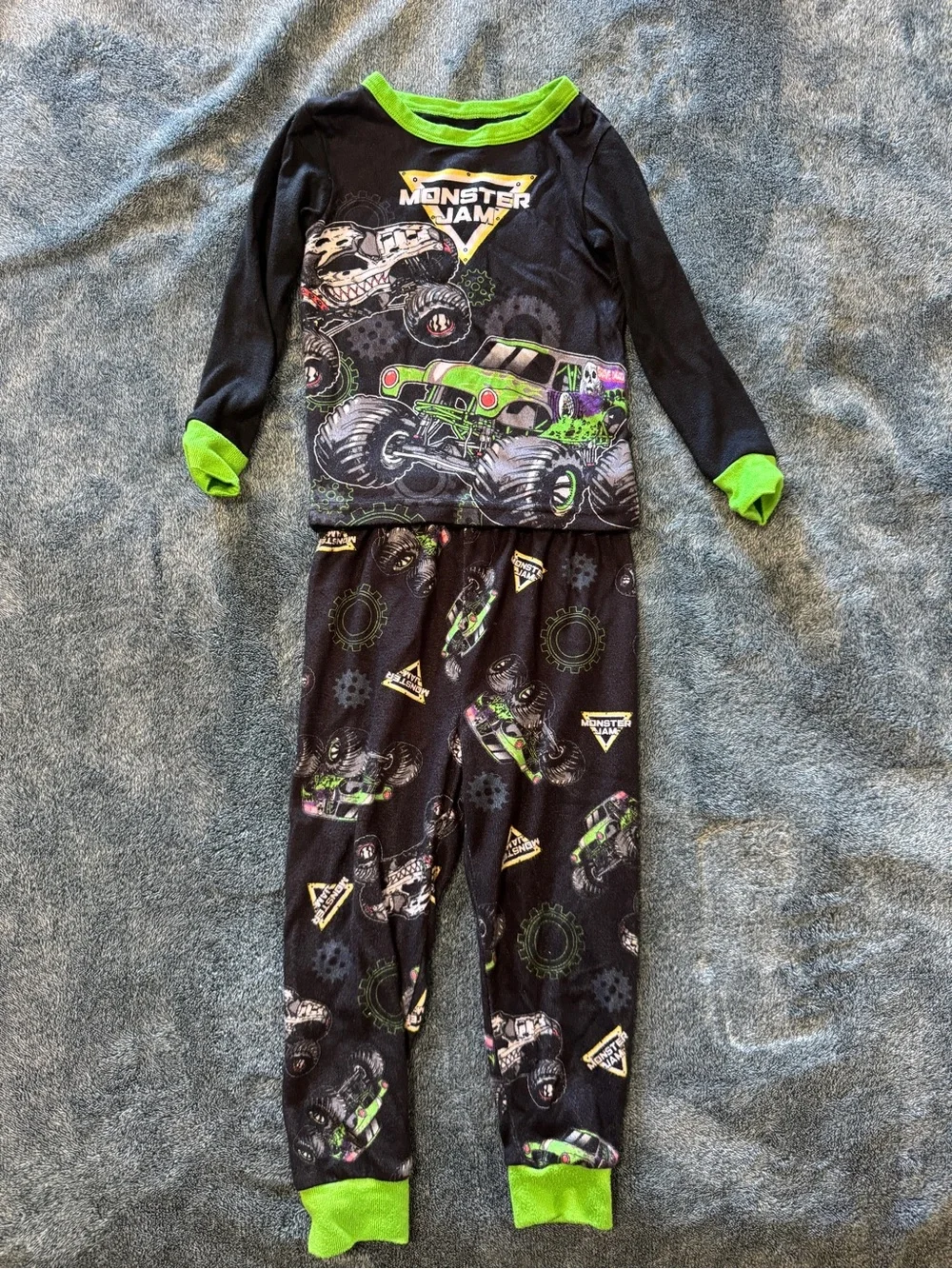 Carter's Boys 3-Pack Pajama Sets in White, Black, Navy with Green Accents